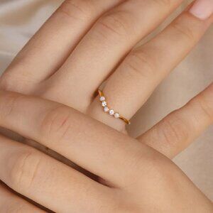 Caitlyn Minimalist Layla Opal Diamond Ring, Size 6